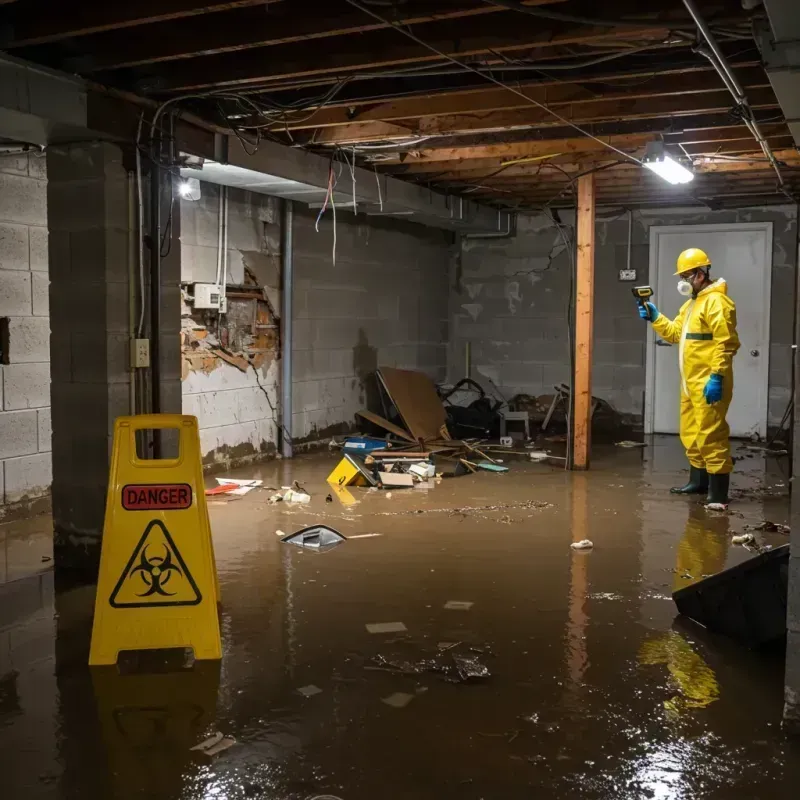 Flooded Basement Electrical Hazard in Harrison County, OH Property